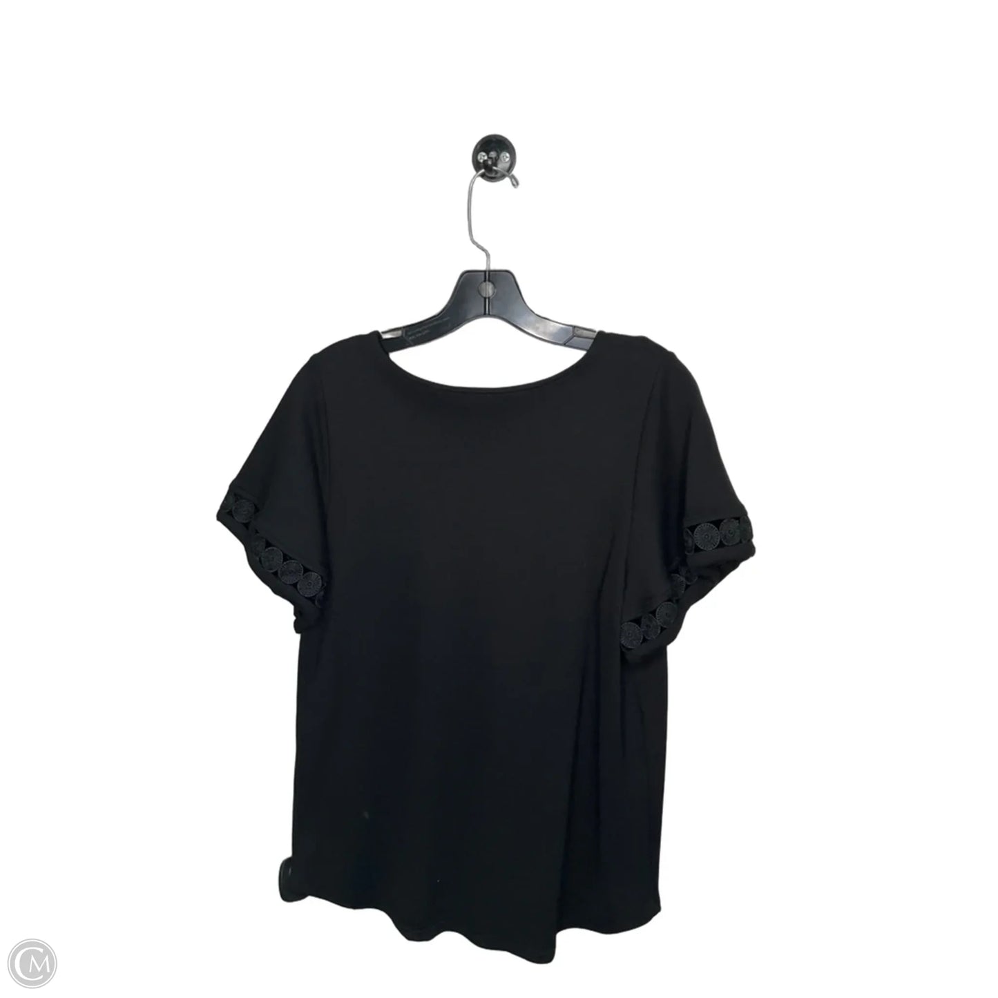 Top Short Sleeve By Anne Klein In Black, Size: M