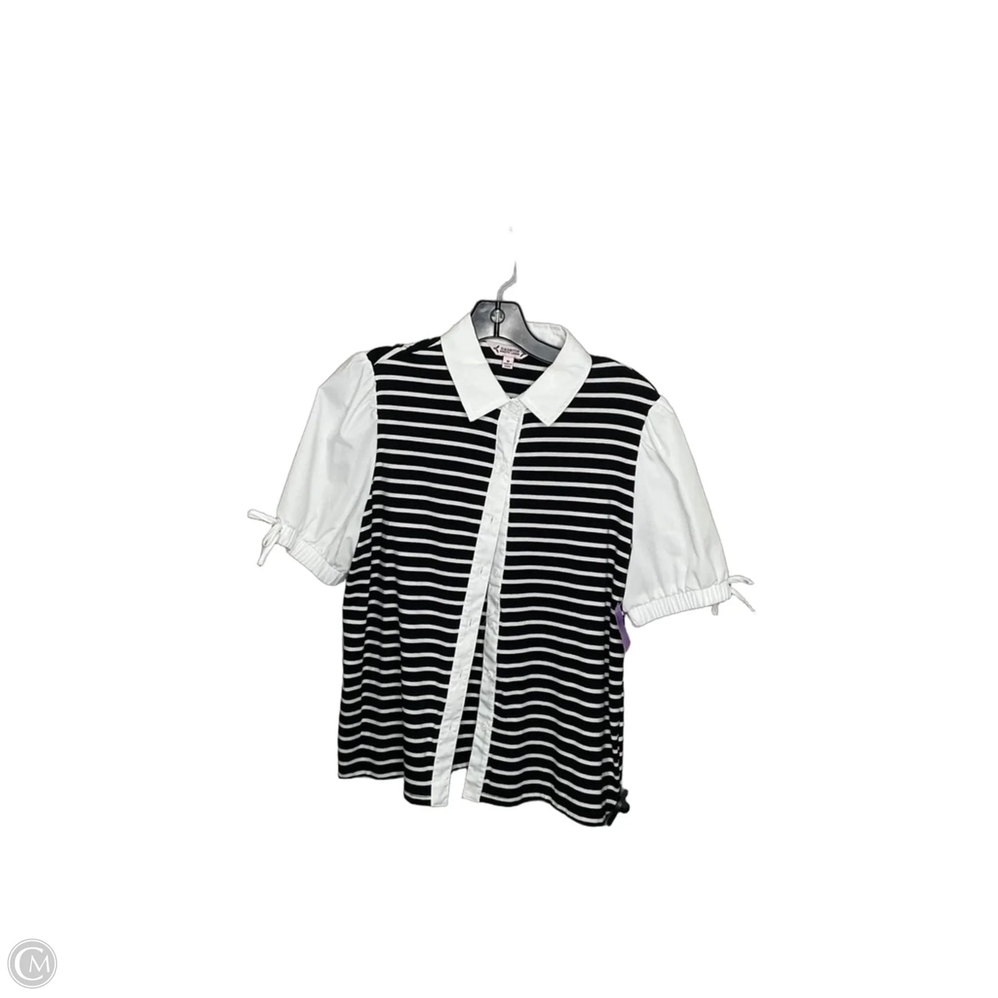 Top Short Sleeve By Nanette By Nanette Lepore In Striped Pattern, Size: M