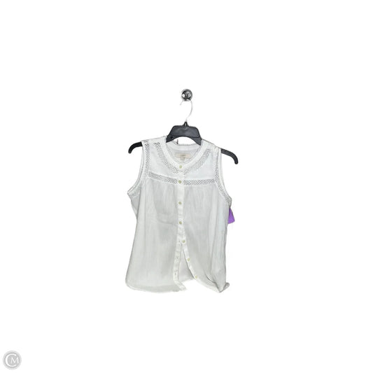 Top Sleeveless By Loft In White, Size: S