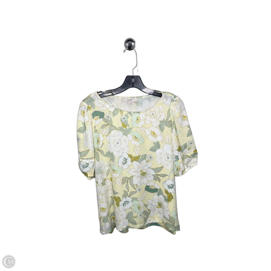 Top Short Sleeve By Loft In Floral Print, Size: M