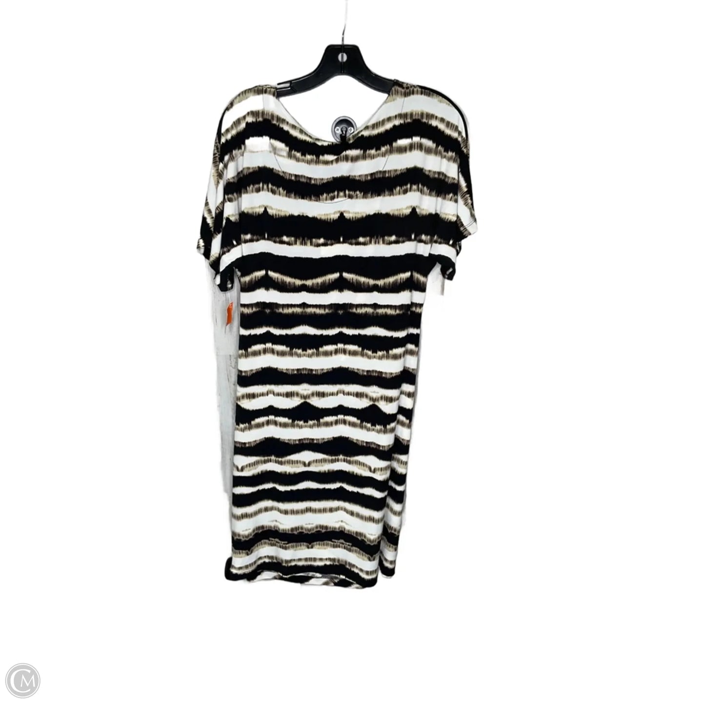 Dress Casual Midi By Calvin Klein In Black & Brown, Size: M