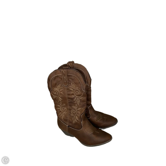 Boots Mid-calf Heels By Rampage In Brown, Size: 8.5
