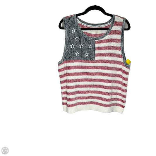 Vest Sweater By Lucky Brand In Striped Pattern, Size: Xl