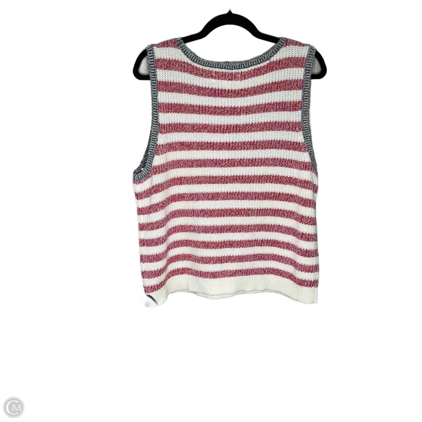 Vest Sweater By Lucky Brand In Striped Pattern, Size: Xl