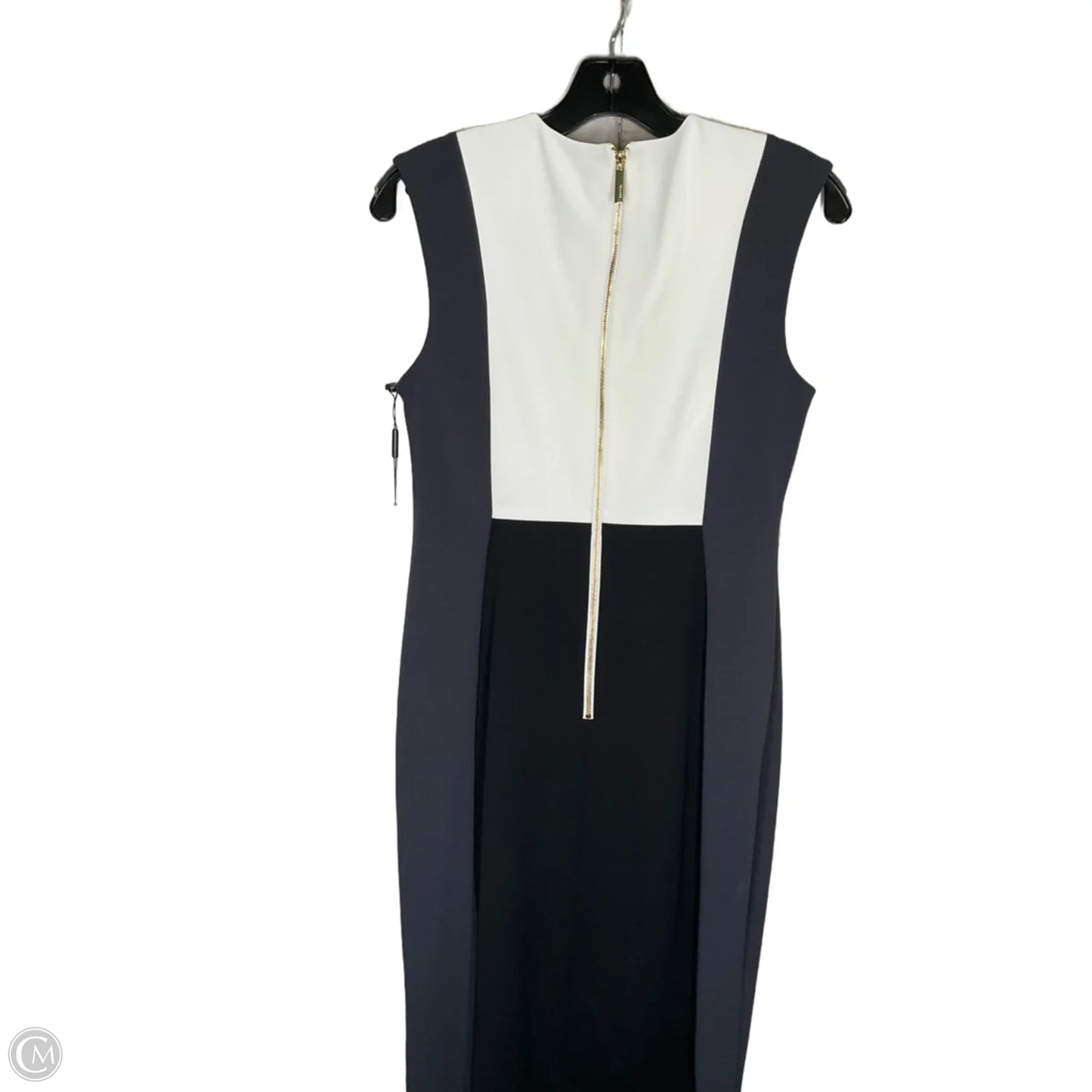 Dress Casual Maxi By Calvin Klein In Black & Cream, Size: 8