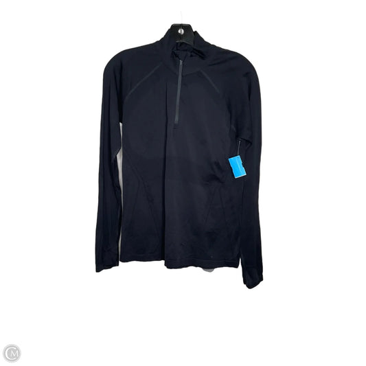 Athletic Top Long Sleeve Collar By Athleta In Black, Size: M