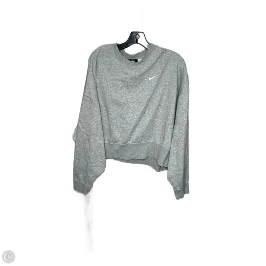 Sweatshirt Crewneck By Nike In Grey, Size: M