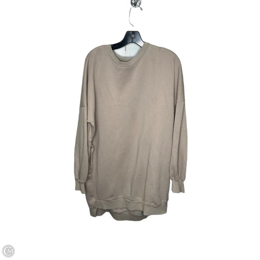 Sweatshirt Crewneck By Zenana In Tan, Size: 1x