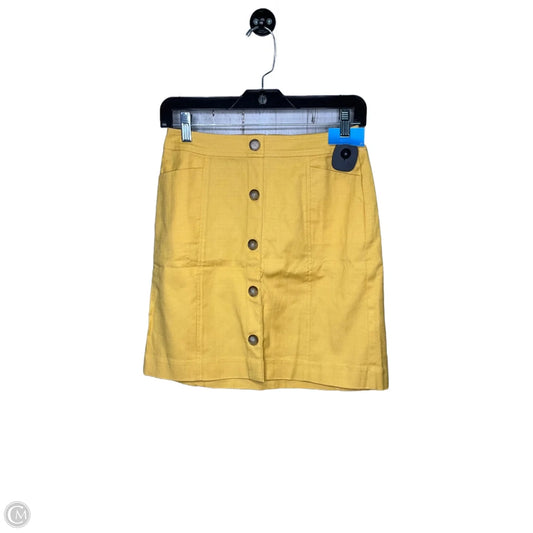 Skirt Midi By Loft In Yellow, Size: 0p