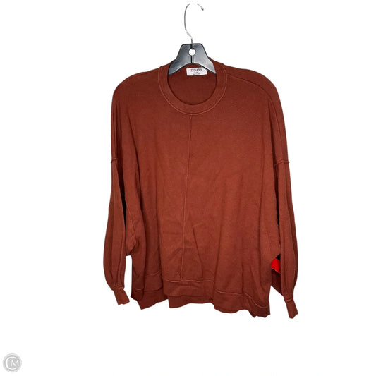 Sweatshirt Crewneck By Zenana In Brown, Size: Xl