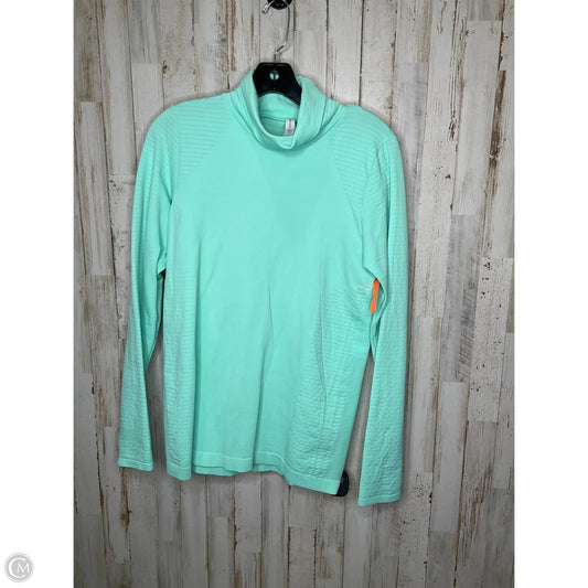 Athletic Top Long Sleeve Collar By Athleta In Teal, Size: L