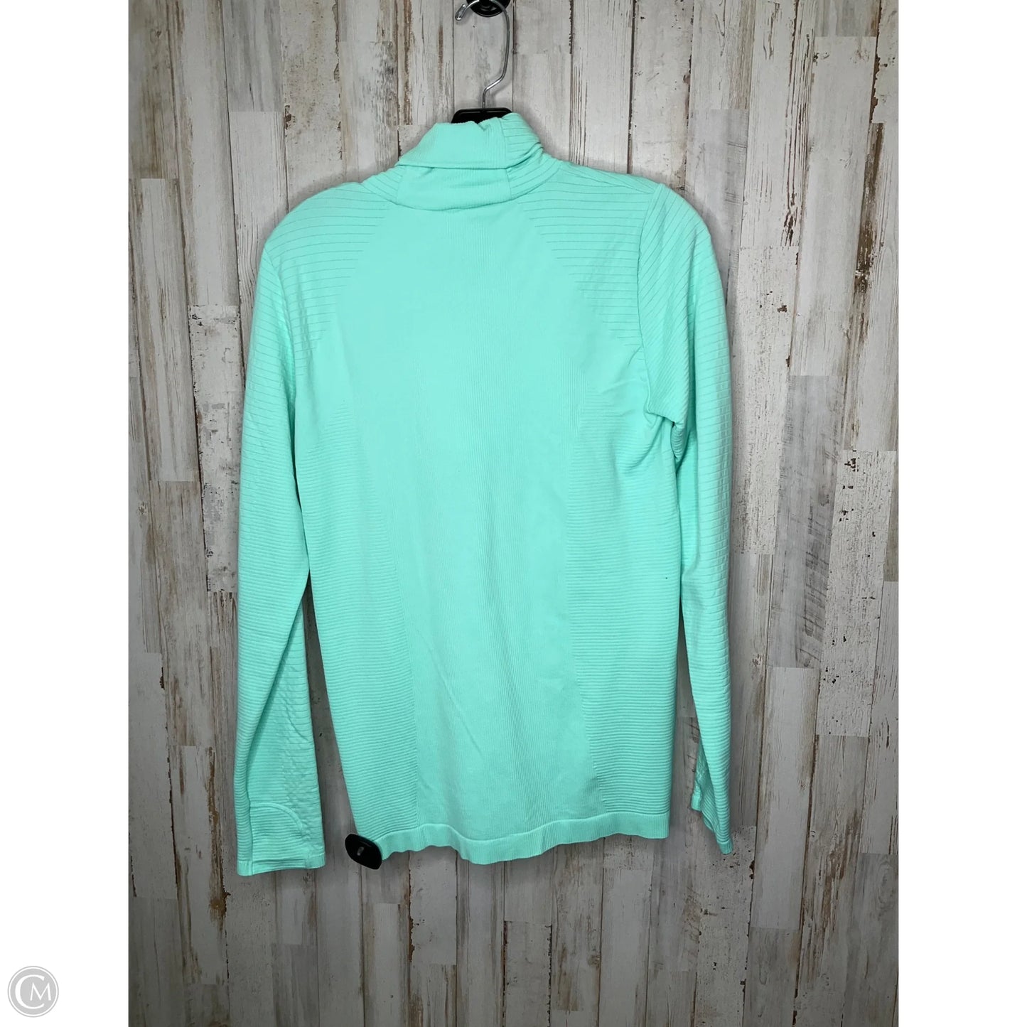 Athletic Top Long Sleeve Collar By Athleta In Teal, Size: L