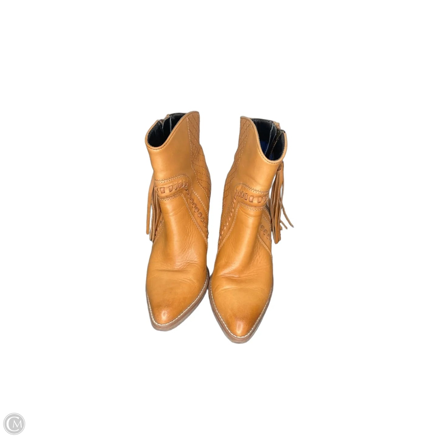 Boots Ankle Heels By Dingo In Brown, Size: 6.5