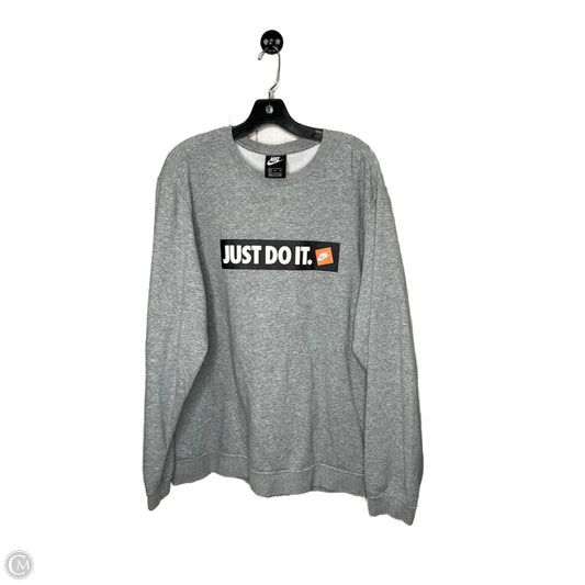 Sweatshirt Crewneck By Nike In Grey, Size: Xxl
