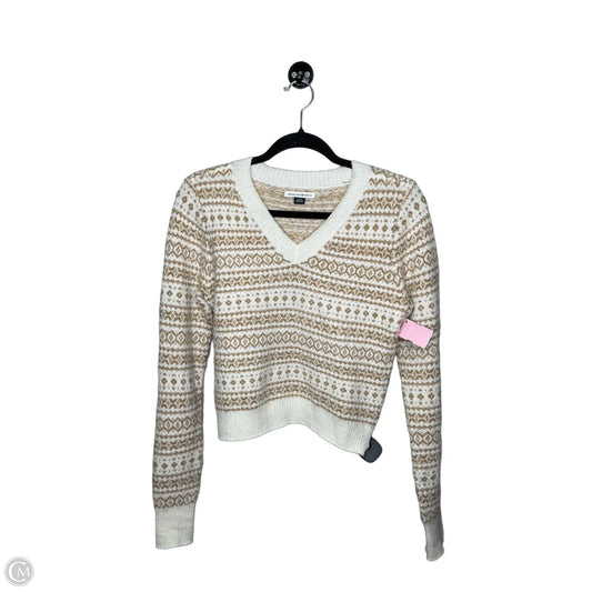 Sweater By American Eagle In Brown & Cream, Size: S