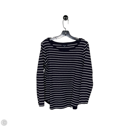 Top Long Sleeve By Lands End In Striped Pattern, Size: M