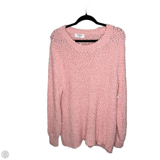 Sweater By Zenana In Pink, Size: Xl