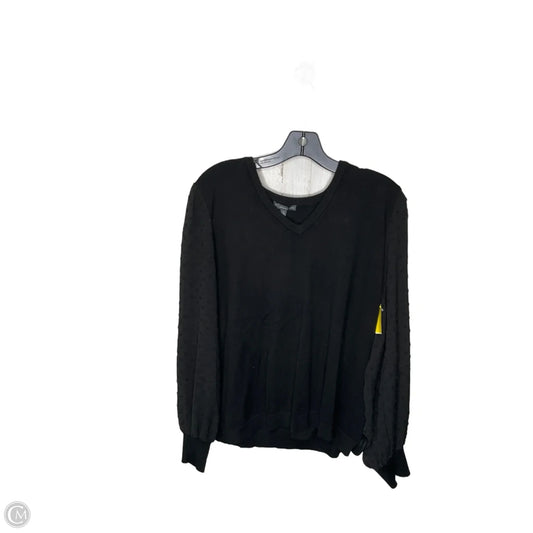 Top Long Sleeve By Adrianna Papell In Black, Size: Xl
