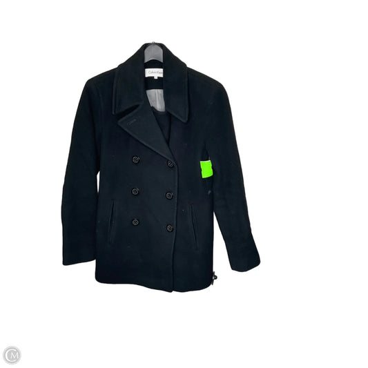Coat Wool By Calvin Klein In Black, Size: 6