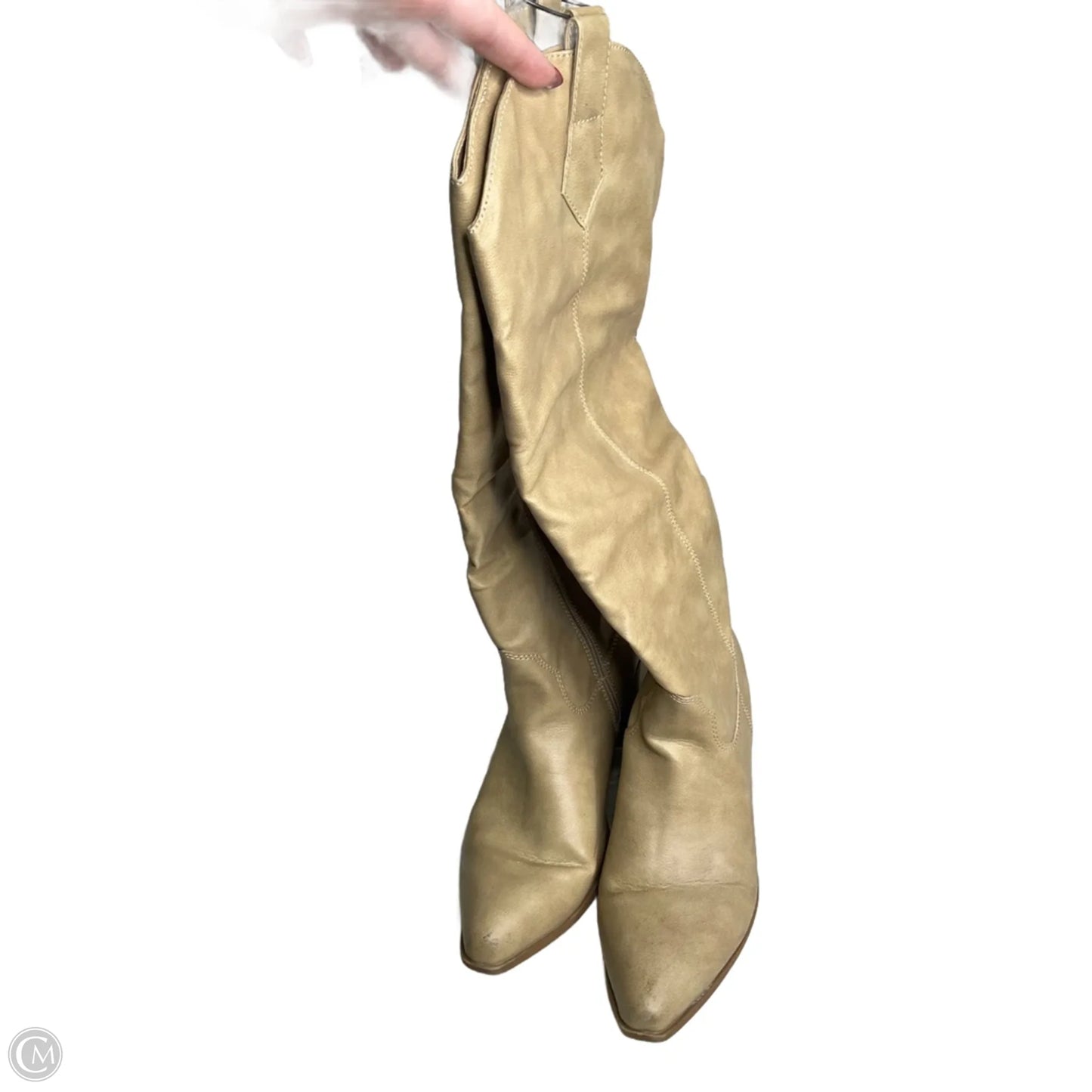 Boots Knee Flats By Wonderly In Beige, Size: 10