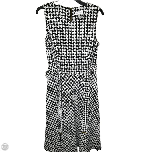 Dress Casual Midi By Calvin Klein In Black & White, Size: 8