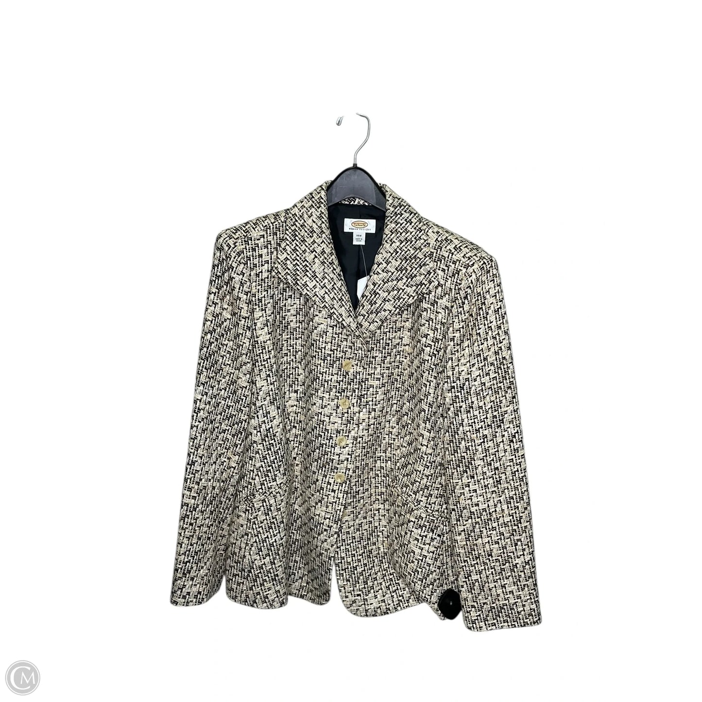 Blazer By Clothes Mentor In Cream & Yellow, Size: 14