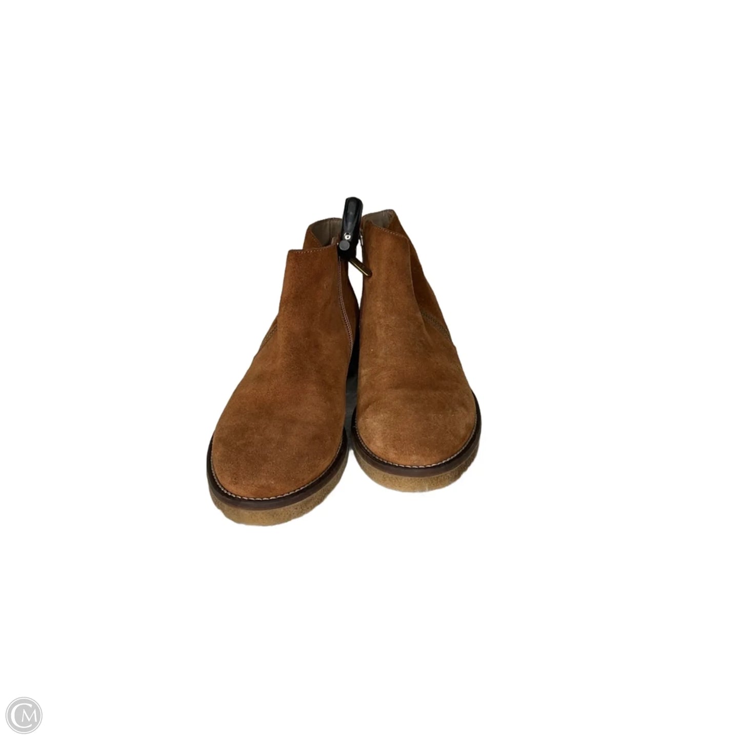 Boots Ankle Flats By Italian Shoemakers In Brown, Size: 8