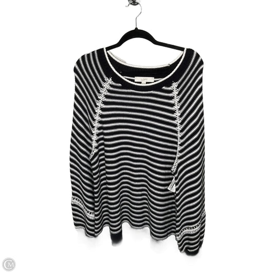 Sweater By Loft In Black & White, Size: Xl