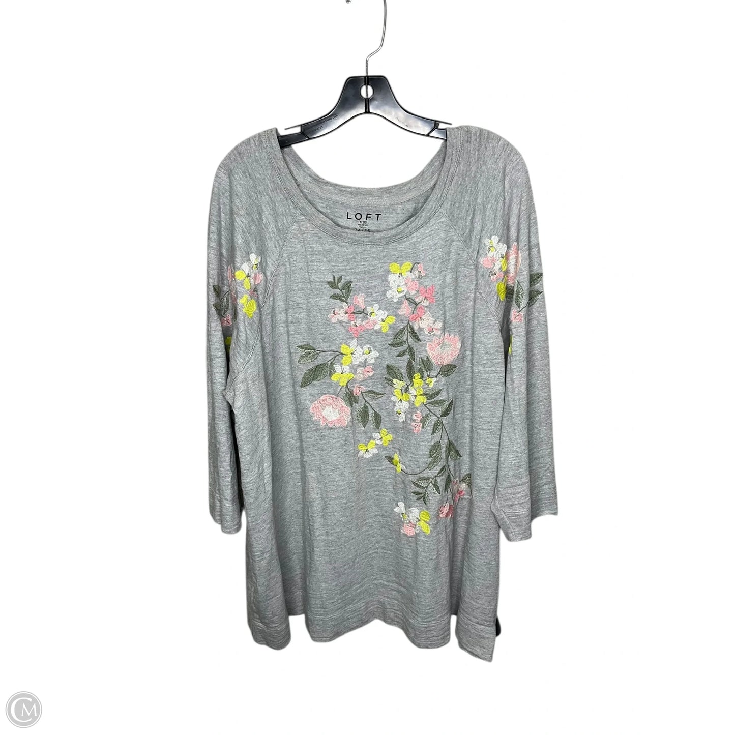 Top Long Sleeve By Loft In Grey, Size: 24