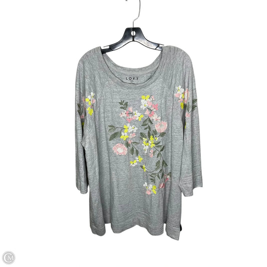 Top Long Sleeve By Loft In Grey, Size: 24