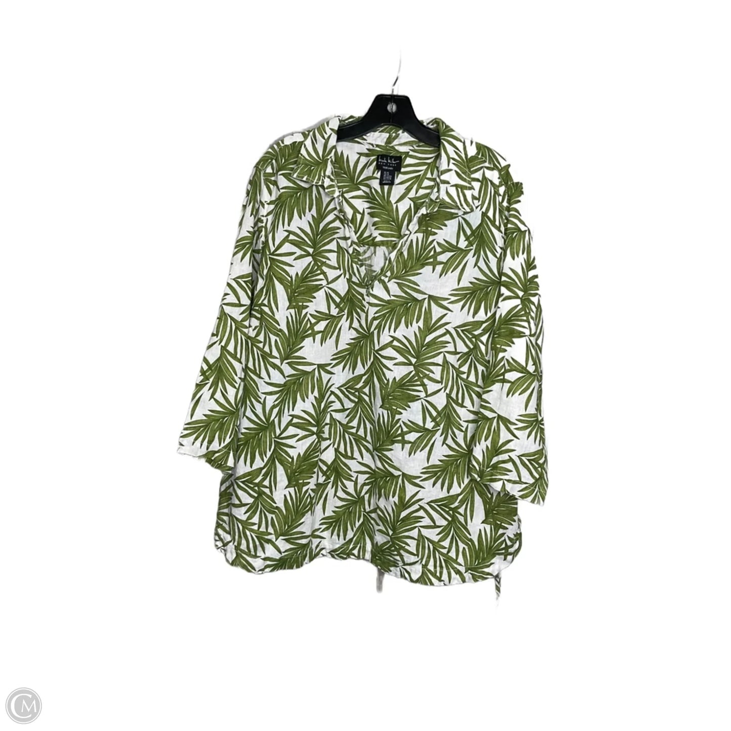 Top Short Sleeve By Nicole Miller In Floral Print, Size: 2x