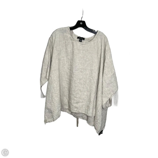 Top Short Sleeve By Karen Kane In Cream, Size: 2x