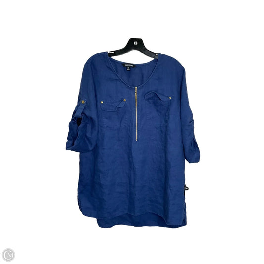 Top Short Sleeve By Ellen Tracy In Blue, Size: 1x