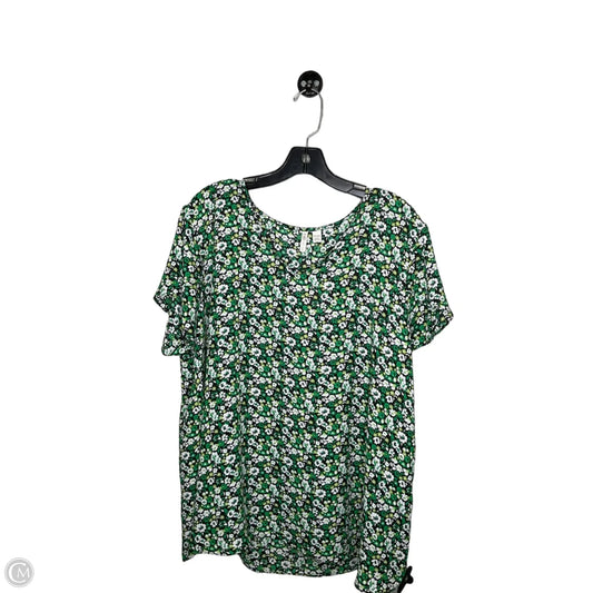 Top Short Sleeve By Cato In Floral Print, Size: Xl