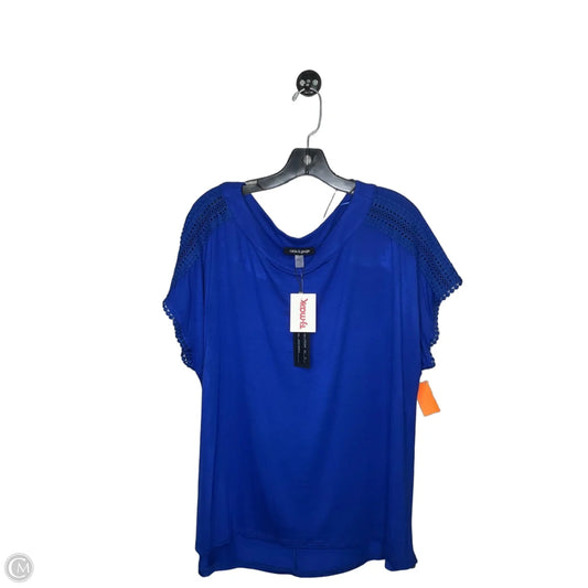 Top Short Sleeve By Cable And Gauge In Blue, Size: Xl