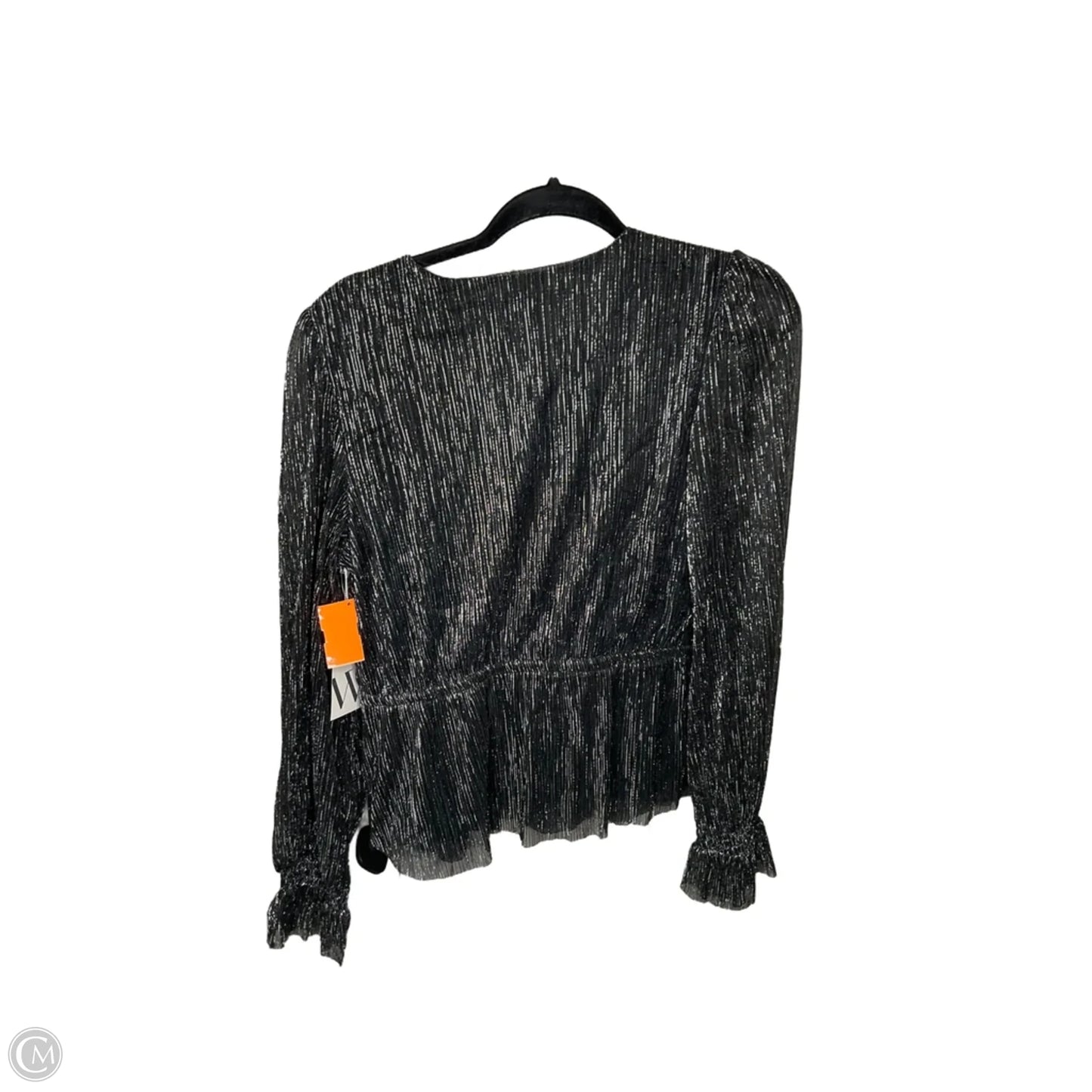 Top Long Sleeve By Worthington In Black & Silver, Size: M