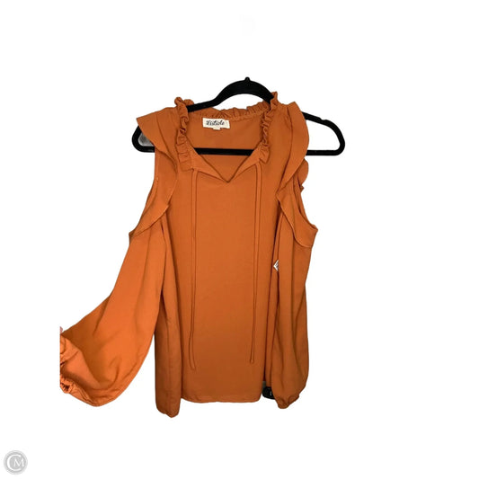 Top Long Sleeve By Listicle In Orange, Size: M