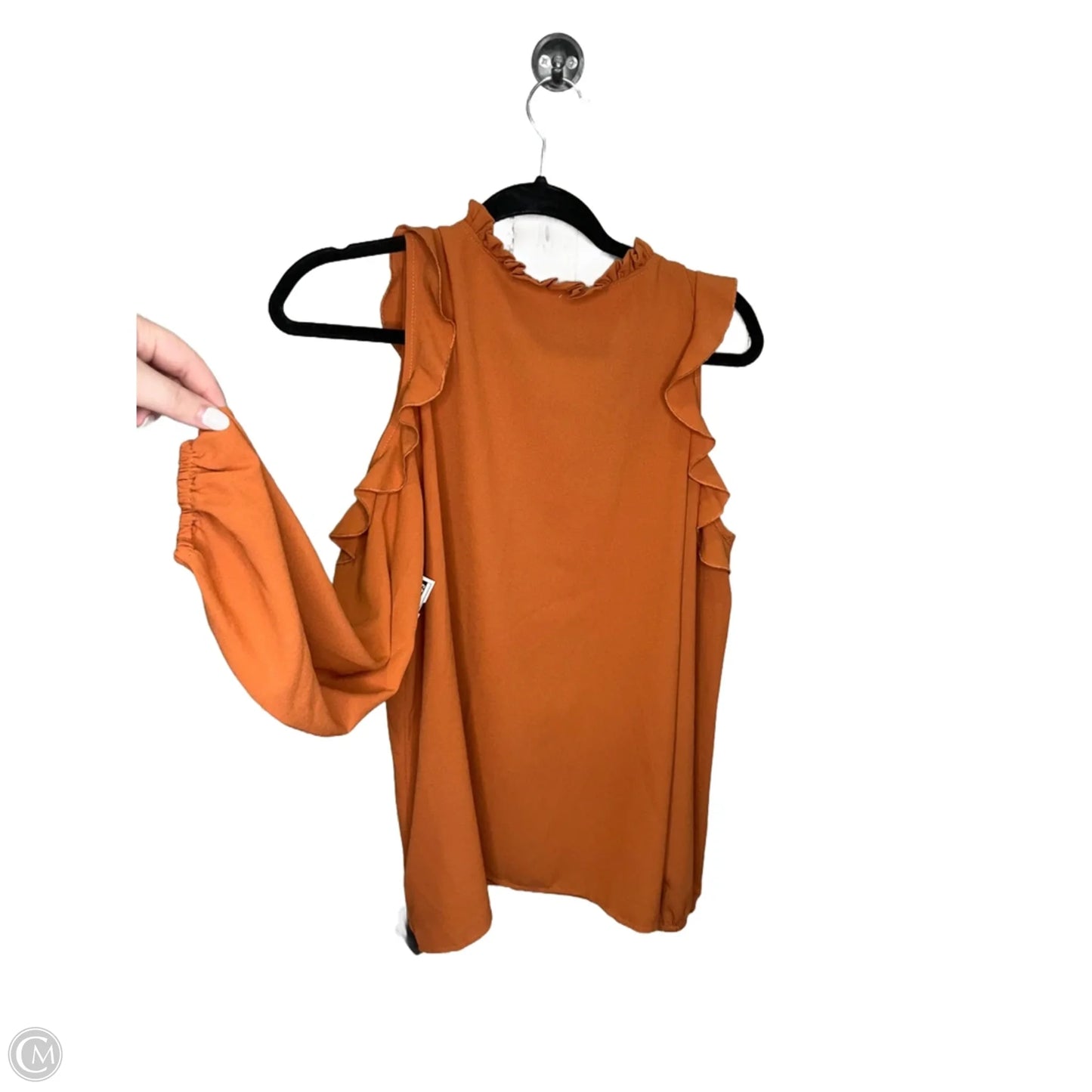 Top Long Sleeve By Listicle In Orange, Size: M