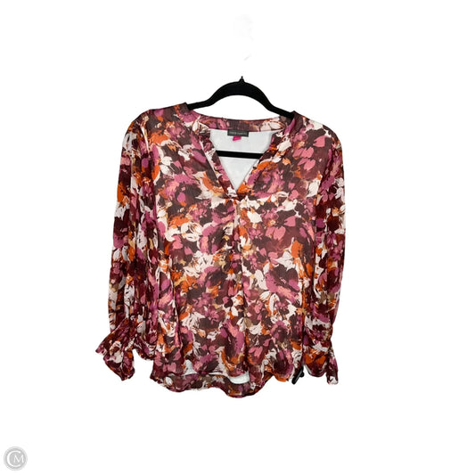 Top Long Sleeve By Vince Camuto In Floral Print, Size: M