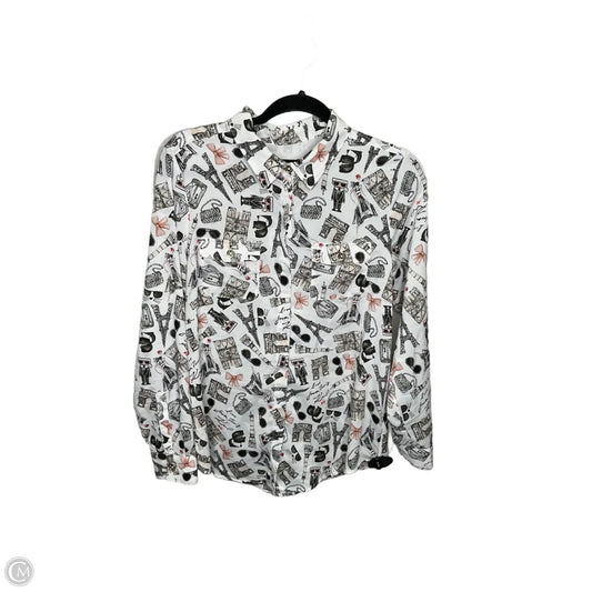 Top Long Sleeve Designer By Karl Lagerfeld In White, Size: M