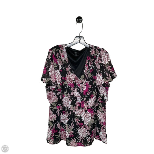 Top Short Sleeve By Lane Bryant In Floral Print, Size: 16
