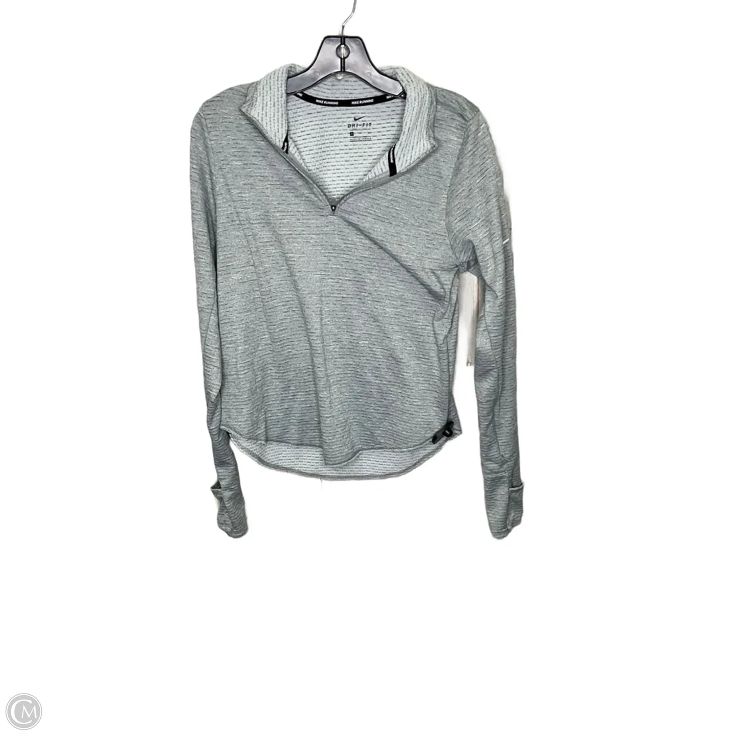 Athletic Sweatshirt Collar By Nike In Grey, Size: S
