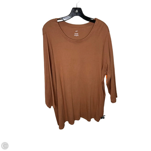 Top 3/4 Sleeve Basic By J. Jill In Brown, Size: 3x