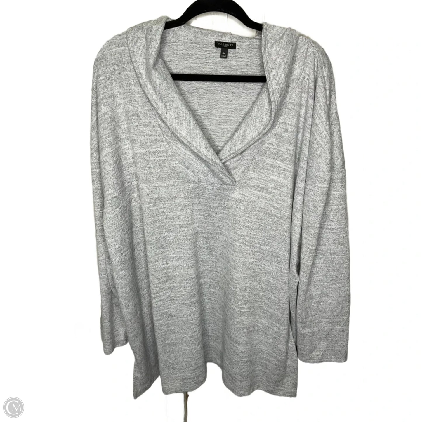 Sweatshirt Collar By Talbots In Grey, Size: 3x