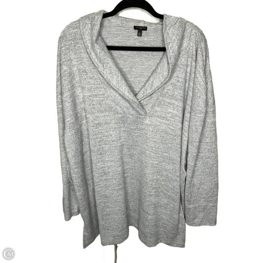 Sweatshirt Collar By Talbots In Grey, Size: 3x