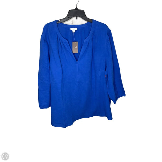 Top Long Sleeve By J. Jill In Blue, Size: 3x