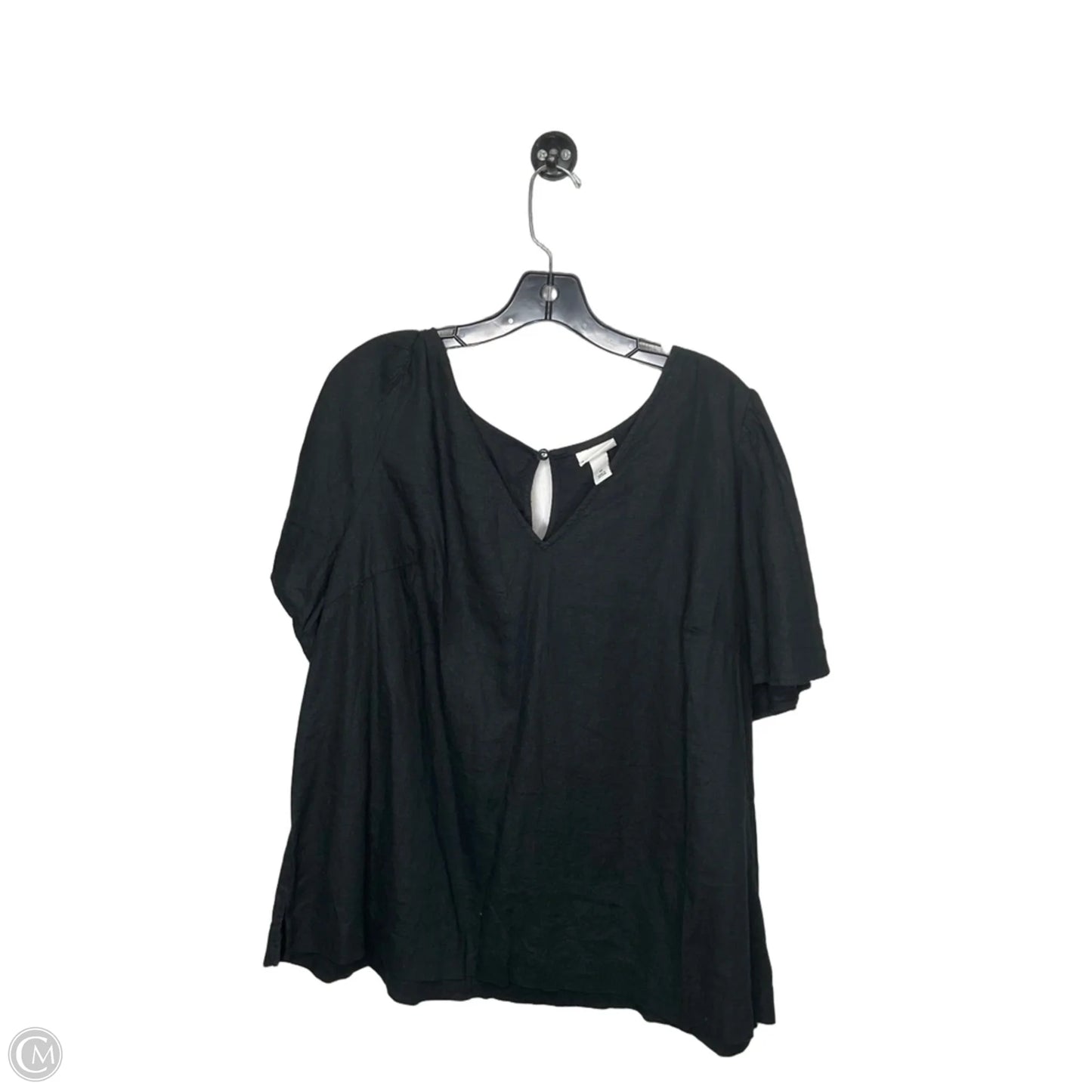 Top Short Sleeve By Ava & Viv In Black, Size: 1x