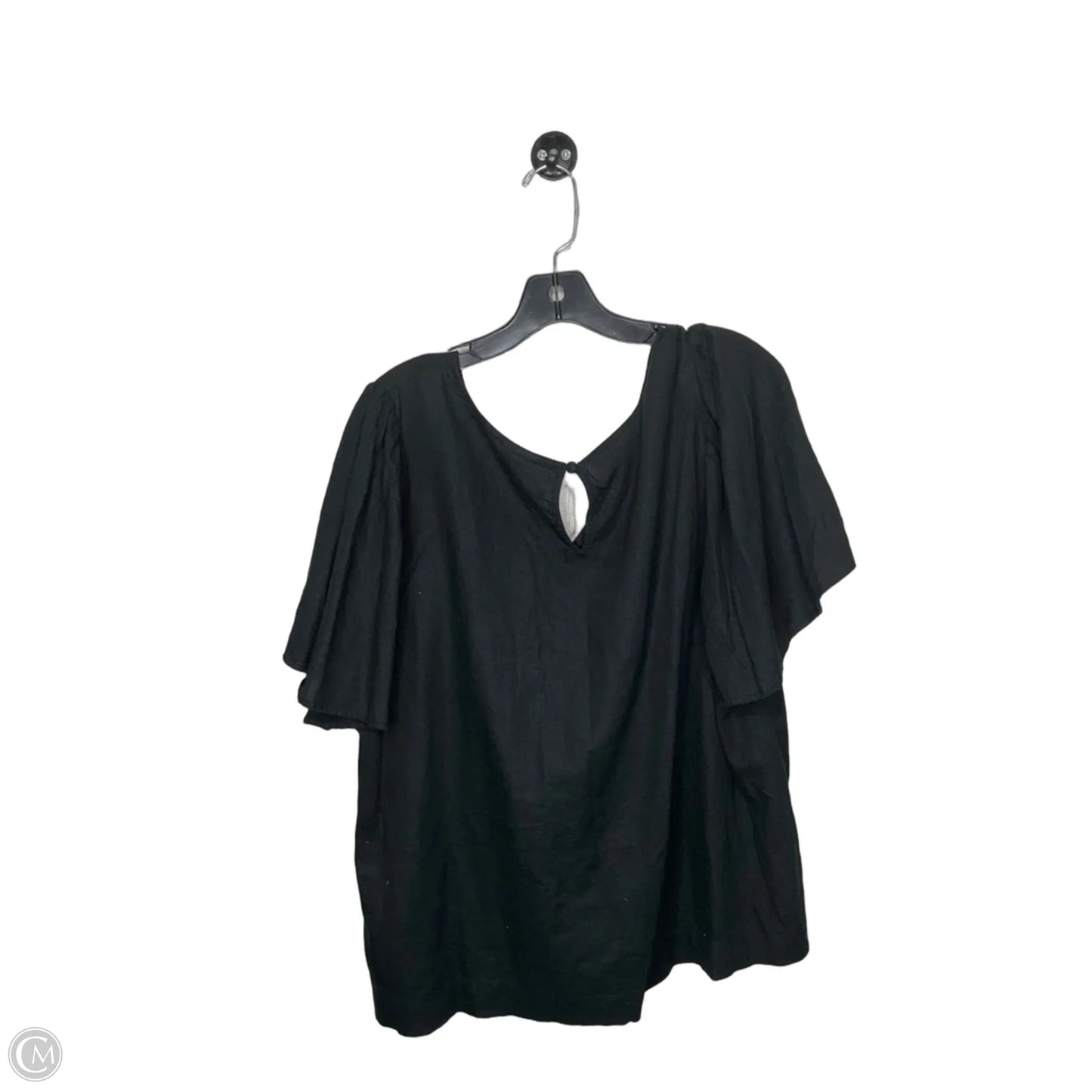 Top Short Sleeve By Ava & Viv In Black, Size: 1x