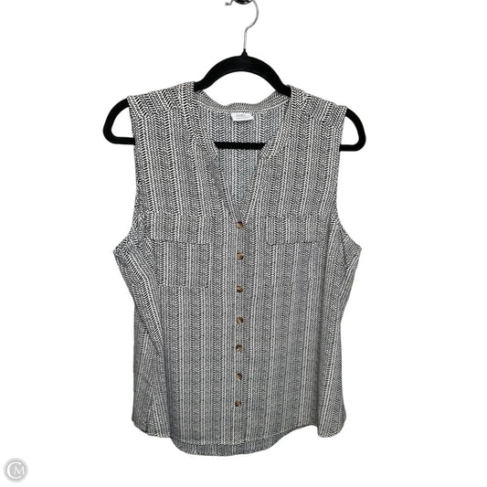 Top Sleeveless By Croft And Barrow In Black & White, Size: L
