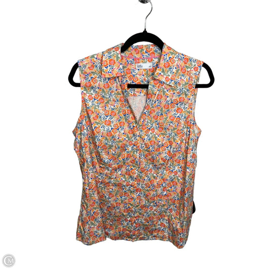 Top Sleeveless By Croft And Barrow In Floral Print, Size: L